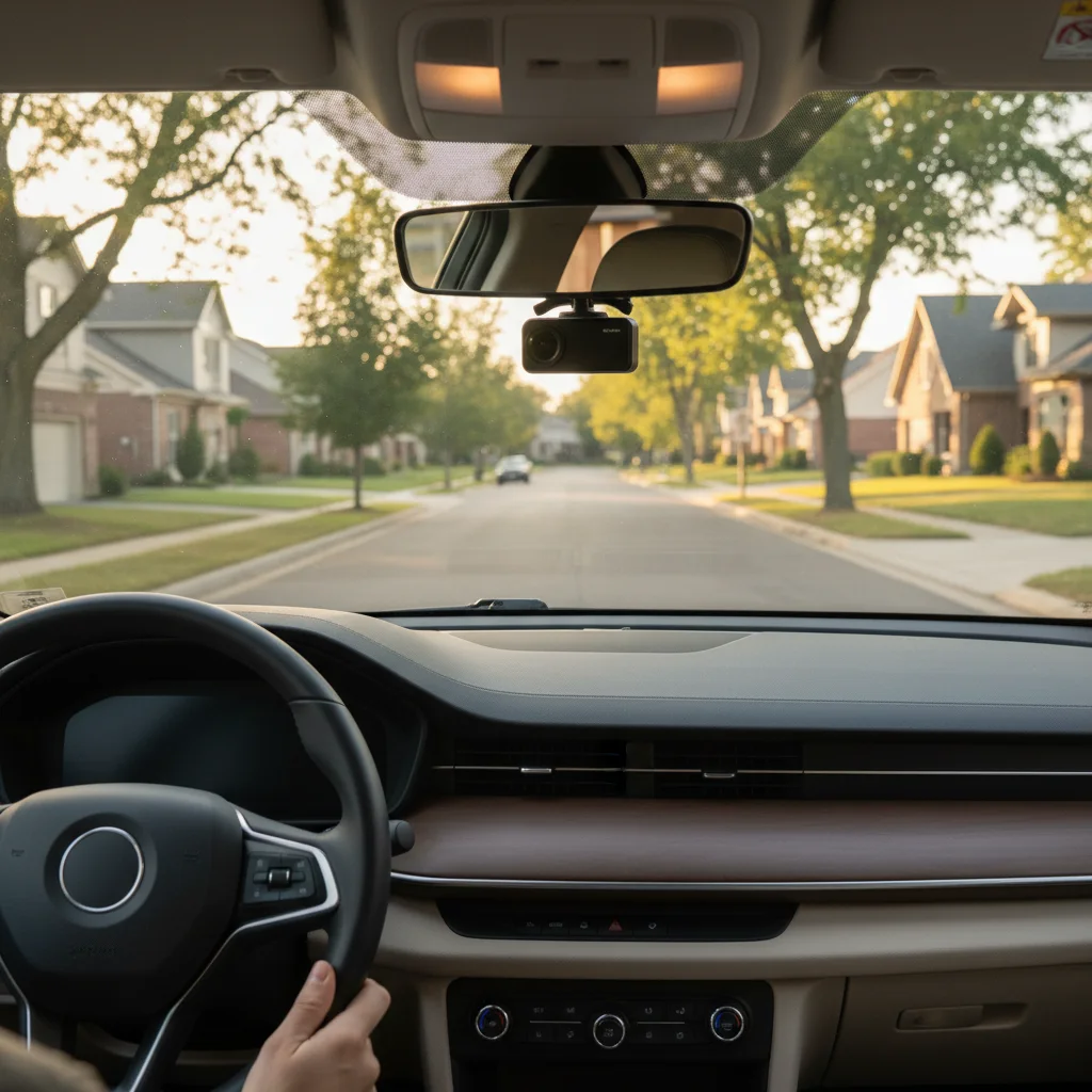 Dashcam Pro mounted in a real interior