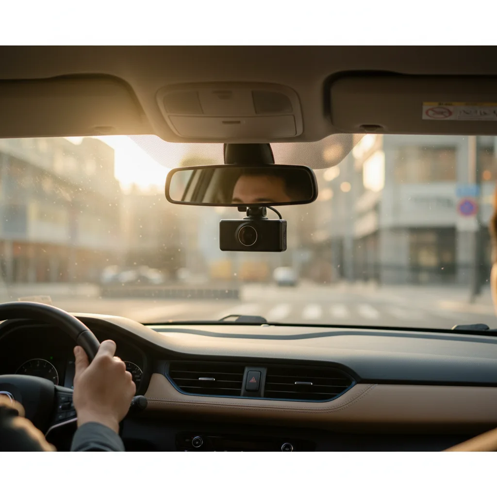 Vantra Dashcam Pro mounted in a car interior