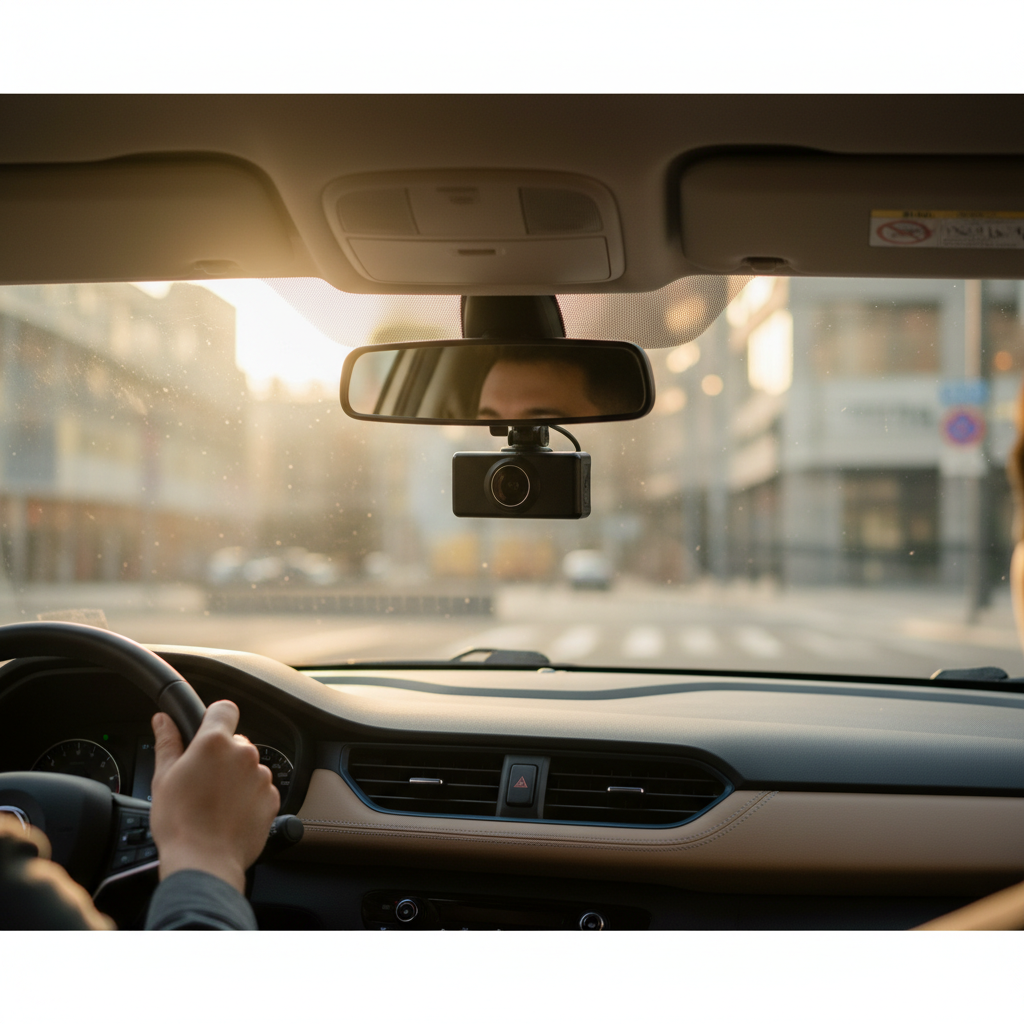 Vantra Dashcam Pro mounted in a car interior